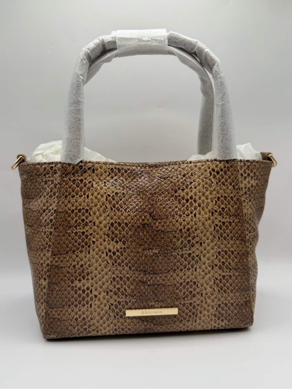 Brahmin Small Mona in Light Pecan Bonaire NWT